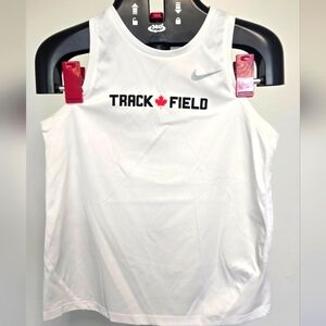 Nike Dry-Fit White Track & Field Tank Size S / P